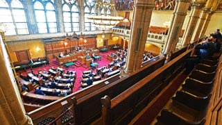 Blick von der Besuchergalerie des Wiener Gemeinderatssitzungsaals