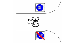 Grafik: Fahrradstrae im Kreuzungsbereich ohne Fahrradstreifenmarkierung